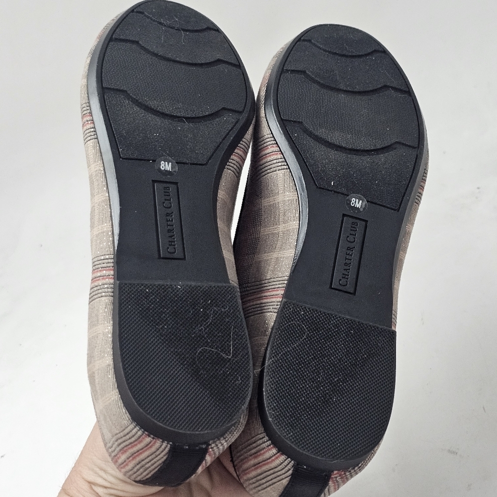 Charter Club Kimii Plaid Deconstructed Loafers Gray 8M Slip On - Picture 7 of 9